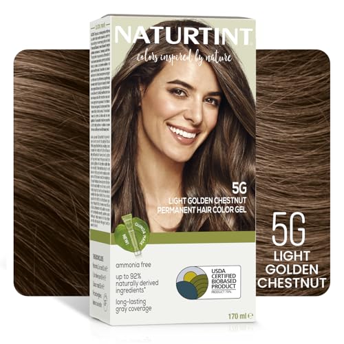 Naturtint Permanent Hair Colour Gel Light Golden Chestnut 5G | For Optimal Scalp Care | Long Lasting Hair Colour | Ammonia Free Vegan | No Parabens | Enriched with Olives & Organic Shea Butter
