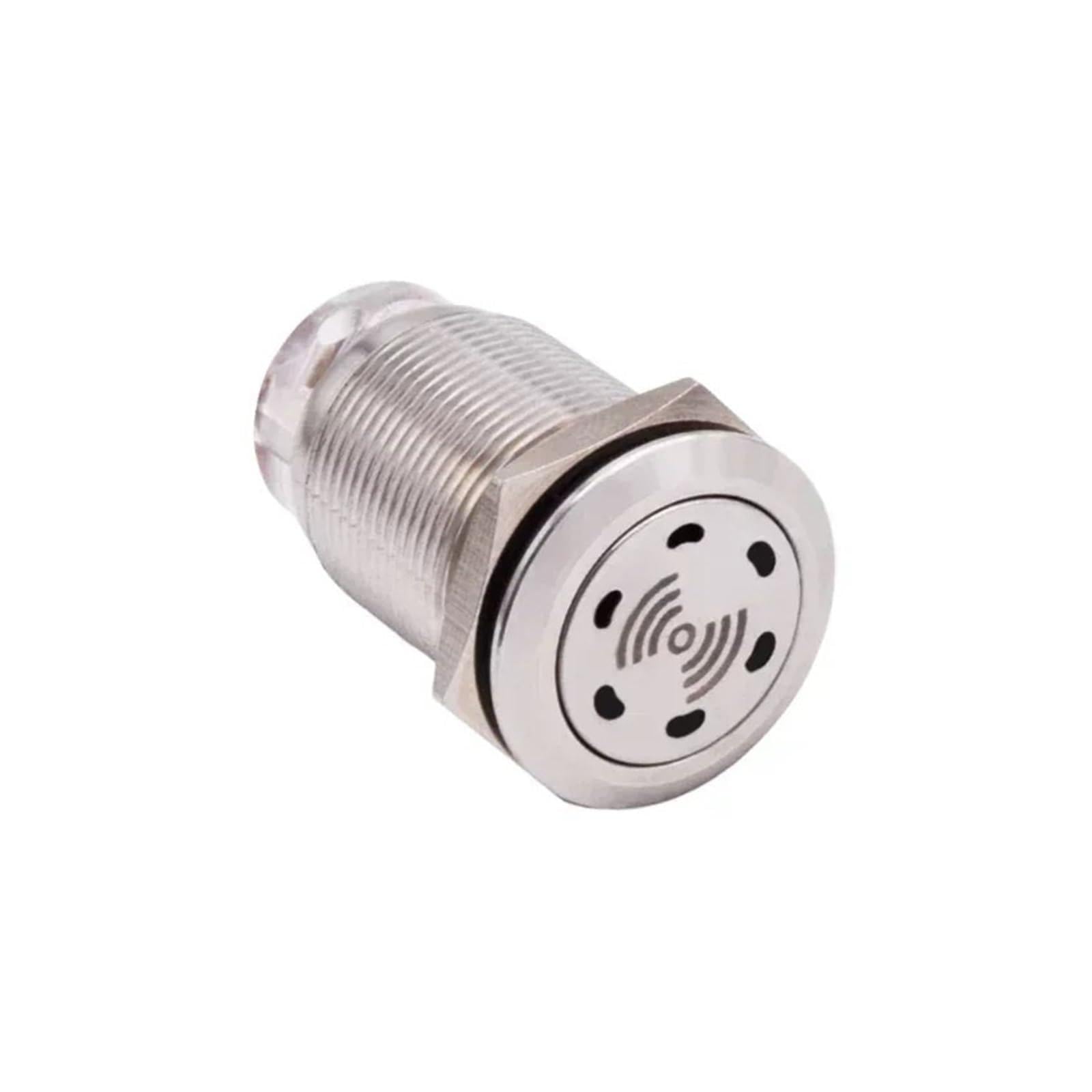 KFGWOPOYVY 19mm 22mm LED Loud Intermittent Flashing Warning Light Buzzer 12V 24V 220V Mini Red Lamp Alarm Stainless Steel Metal(19mm,220V)