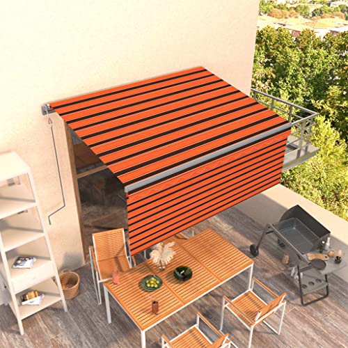 Auvent rétractable automatique 3x2,5m orange et marron avec bras articulé - 3