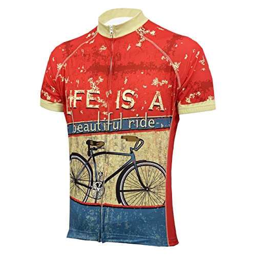 Life is A Beautiful Ride Men's Cycling Jersey M - Men's Red
