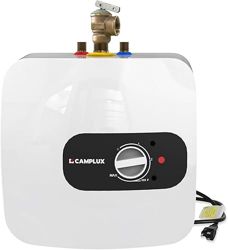 Miniatura 11 de CAMPLUX Minitanque eléctrico calentador de agua 1.3 galones, calentadores de agua caliente 120V, calentador de agua debajo del fregadero con enchufe