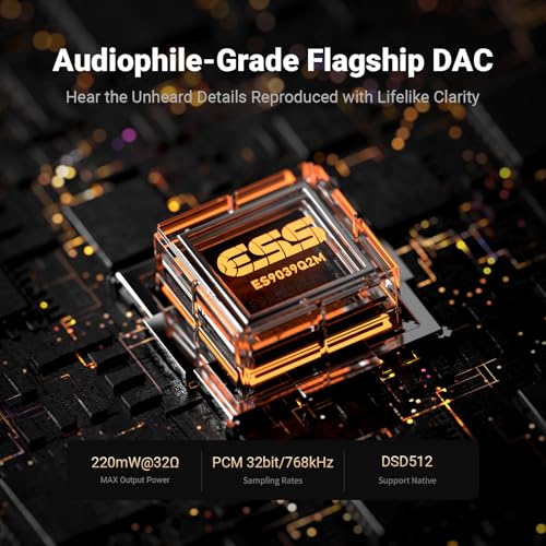 Image of Fosi Audio DS3 USB-C DAC Amp Dongle, Portable Headphone Amplifier with Gaming 7.1 Spatial Audio, ES9039Q2M XMOS Powered, DSD512, 3.5mm Single 4.4mm Balanced, HiFi Amps for PC /Phone / PS5 / Switch
