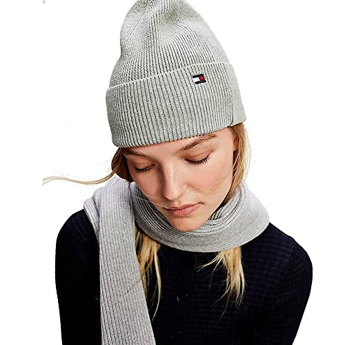 Tommy Hilfiger Damen Essential Knit Beanie Hut, Mid Grey Heather, OS