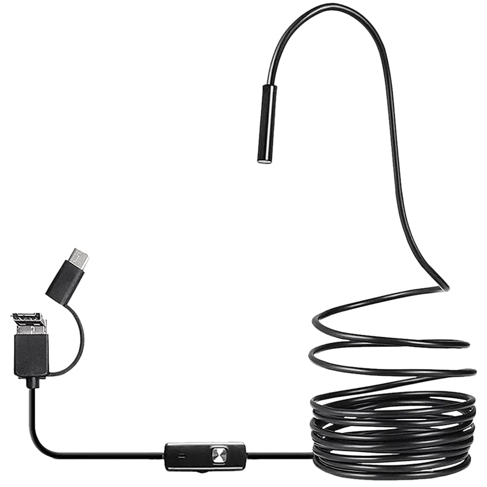 AceSoft High Grade High Stability 3in1 Type-C USB Inspection Camera Endoscope 7mm Cable 6ft Compatible with Laptop,Smartphone,Tablet PC