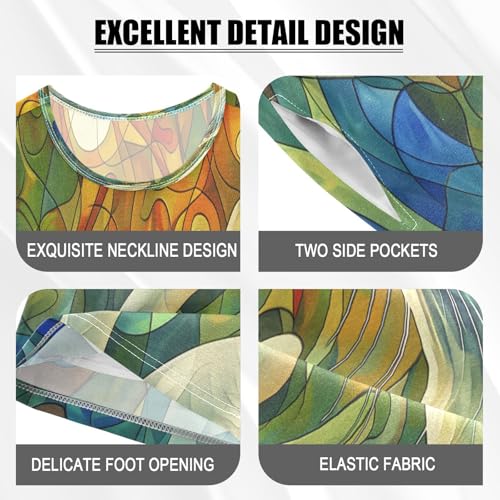 senya Short Sleeve Pajamas Sets Summer Cotton Sleepwear Stained Glass Cat4