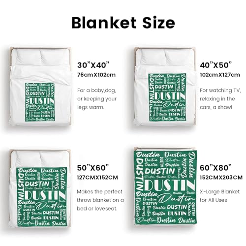 Name Blanket Personalized Name Blanket Customized Blanket with Name Text for Adult Kid Birthday Christmas Mothers Fathers Valentines Day Gift