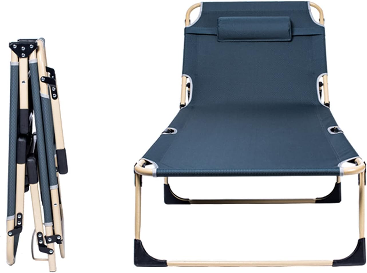 Camping Beds for Adults Portable Folding Cot Bed Single Home Office Nap Bed Multifunctional Recliner Accompany Bed for Outdoor Indoor Adjustable