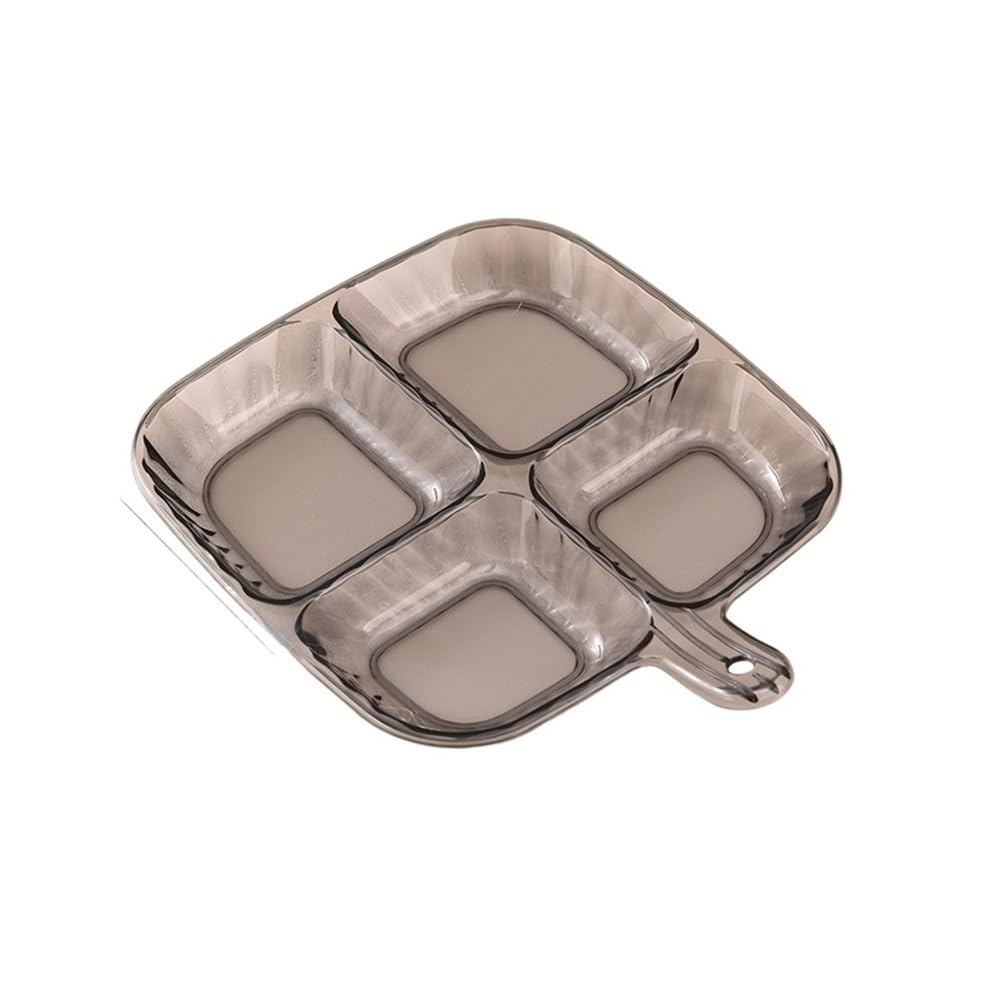 Cenz-888 Snack Dish Four Compartment Side Dish Tray with Handle Anti-Scalding Dinner Plate Hangable Ginger Garlic Storage