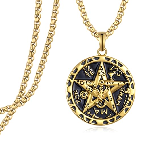 Tetragrammaton Necklace 925 Sterling Silver Tetragrammaton de Plata Tetragrammaton Pendant Amuletos de Protección y Buena Suerte for Men