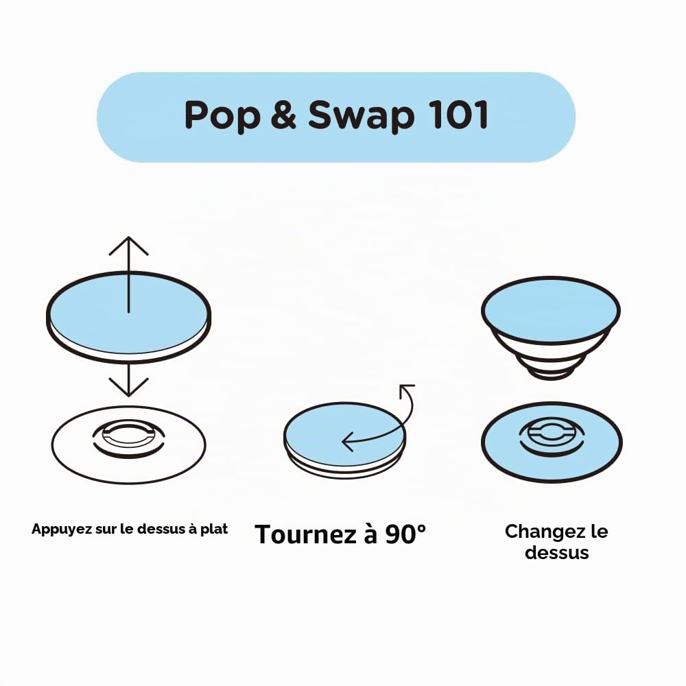 PopSockets: PopGrip - Support et Grip pour Smartphone et Tablette avec un Top Interchangeable - Pokémon - Enamel Sleeping Eevee