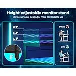 MOTPK L Shaped Gaming Desk with Power Outlet, Reversible Gaming Desk with Height Adjustable Monitor Stand, Gaming Computer Desk 43inch with LED Lights, Home Office Desk, Black - Image 5