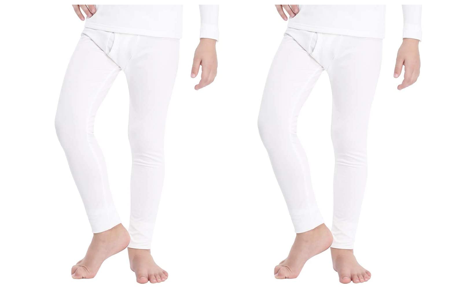 orbiz Paquete de 2 ropa interior térmica unisex para niños y niñas, pantalones largos (parte inferior), pantalones cálidos de invierno
