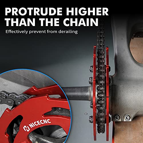 Nicecnc Red Sprocket Guard Chain Cover Protector Compatible With Yamaha Yfz450R 2009-2023 2022 2021 2020 2019 2018 2017 Yfz450Rse 2017-2023 Yfz450X 2010-2011 Replacement For 5Tg-25438-10-00 #TOP3