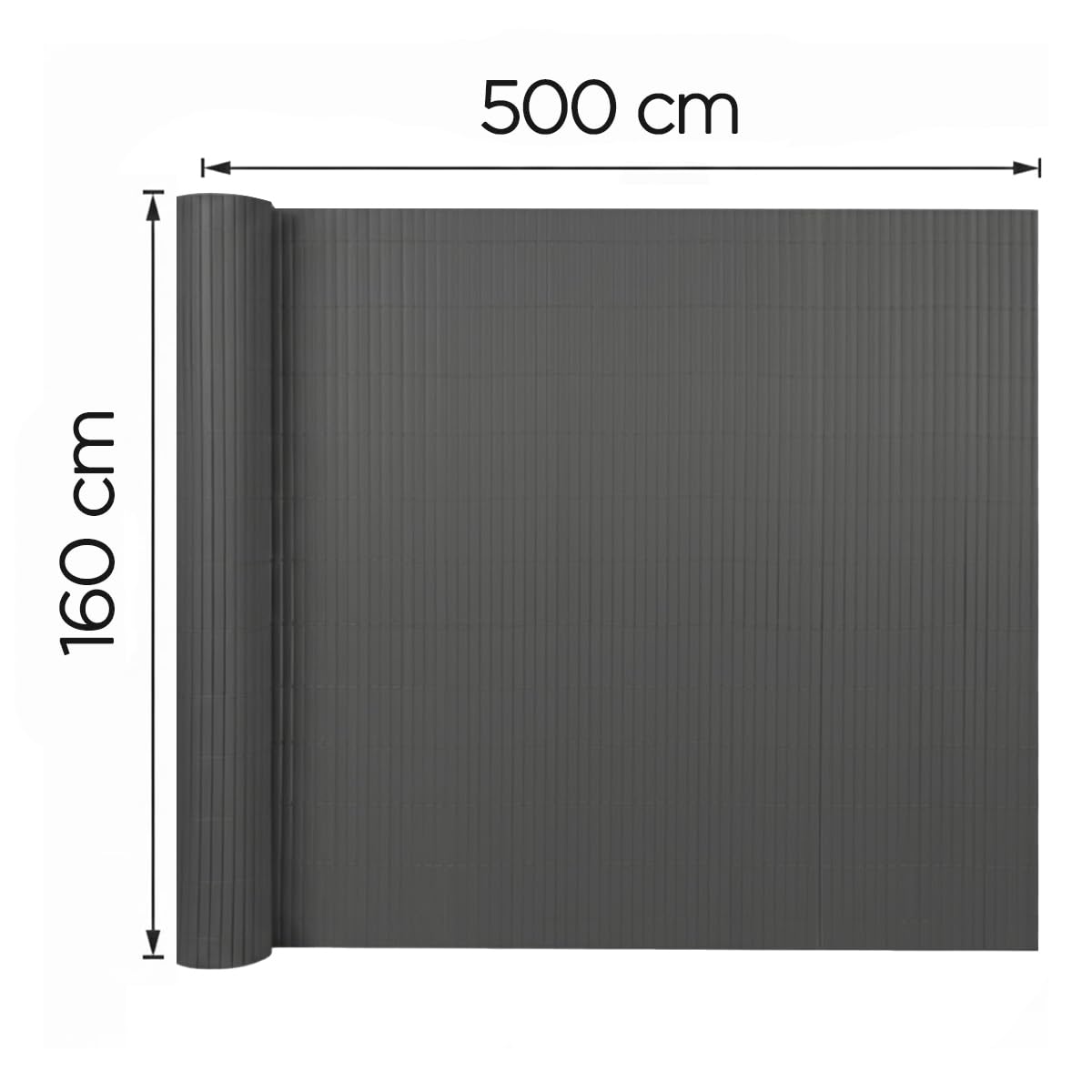 PEGANE Canisse Brise Vue en PVC Tube Plat,Clôture Protection pour Jardin terasse Balcon Coloris Gris - Hauteur 160 x Longueur 500 cm 1700g/m2