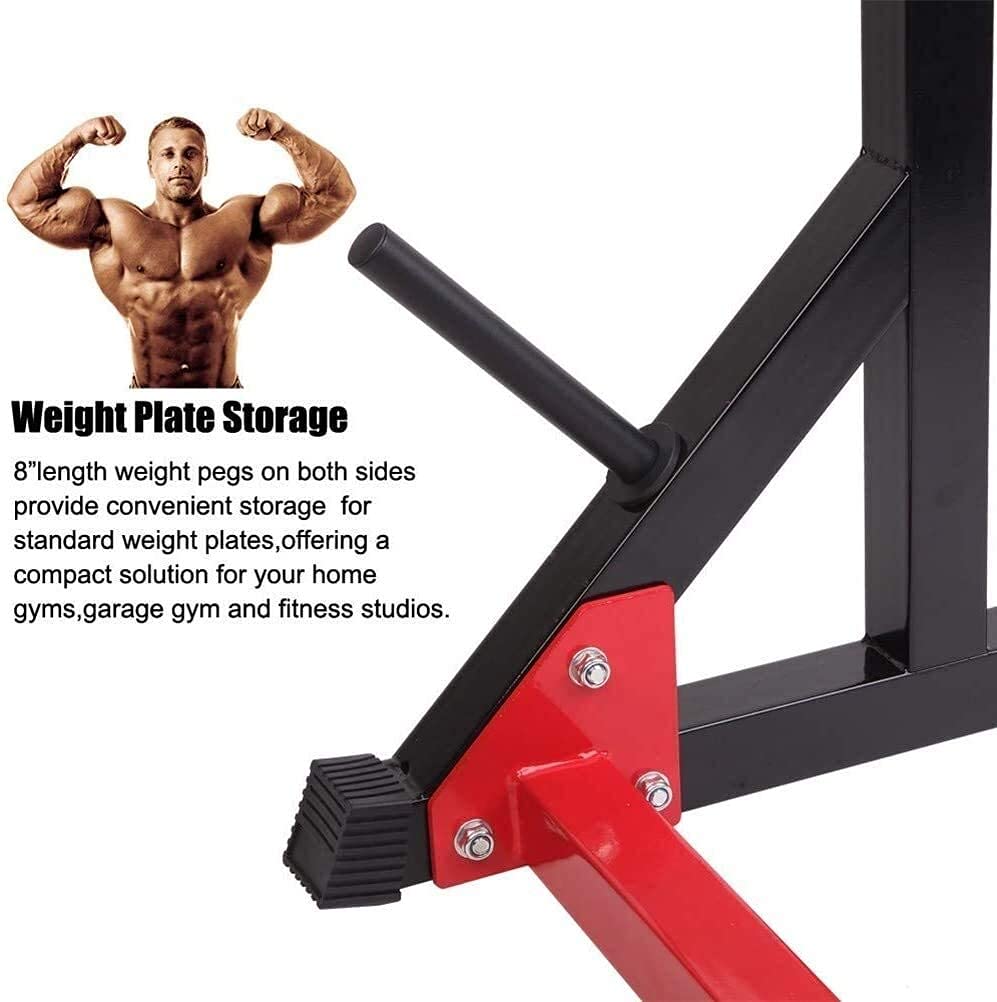Amazon | 調整可能なスクワットラックウェイトリフティングベンチ