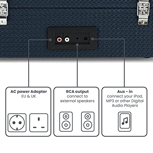 Crosley Voyager Tourne-Disque avec 2 Haut-parleurs, entrée et Sortie Bluetooth et AUX – Tourne-Disque rétro à 3 Vitesses… - Les Beatles, Paul McCartney, John Lennon, RIngo Starr, George Harrison Crosley Voyager Tourne-Disque avec 2 Haut-parleurs, entrée et Sortie Bluetooth et AUX - Tourne-Disque rétro à 3 Vitesses… – Image 4