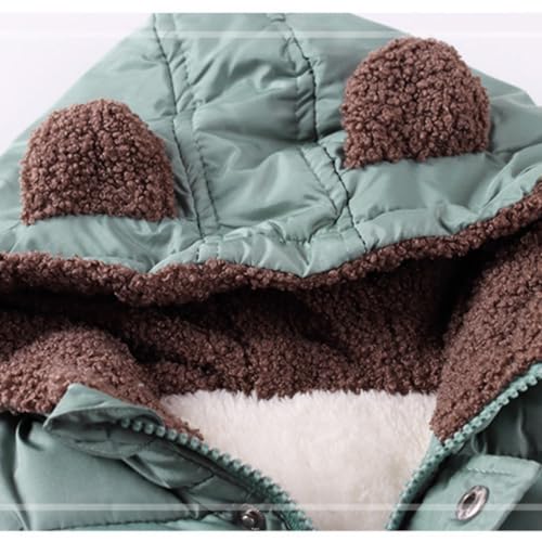 Boys and Toddler's Hooded Puffer Vest Fleece Sherp𝐚 Lined Sleeveless Bear Ears Down Coat Baby Girls3