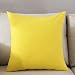 TAOSON Decorative 100% Cotton Canvas Square Solid Toss Pillowcase Cushion Cover Pillow Cover with Hidden Zipper Closure Only Cover No Insert - Yellow 20"x20"(50x50cm)