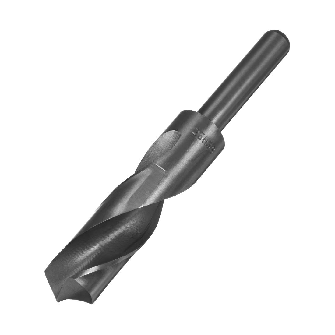 sourcing map 23 mm Bohrer mit reduziertem Schaft HSS 9341 schwarz oxidiert mit 1/2 Zoll Zylinderschaft