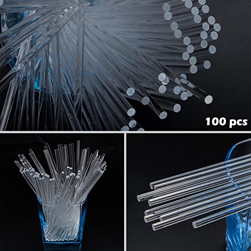 Kamehame 100 Pieces Acrylic Cake Pop Sticks Lollipop Stick Clear Reusable Acrylic Rods For Making Candy, Dessert, Cupcake Toppers thumb #6