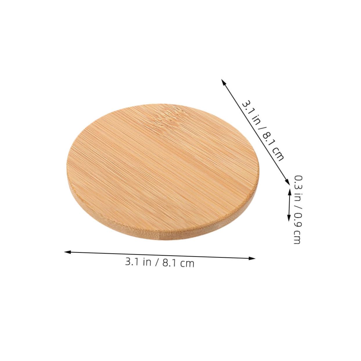 GRIRIW Bamboo Mug Lids 2 Pack Cup Covers for Hot Cold Drinks Reusable Dustproof and Sealing Cup Lids for Travel Mugs Elegant Round Design