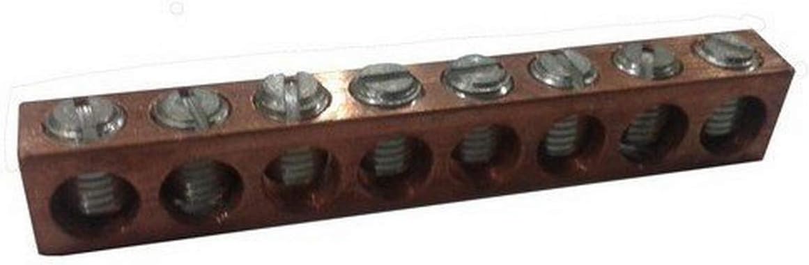 Morris 91155 Neutral Bar, Copper with 12 Circuits and Number 14 - Number 4 Wire Range, 2-Pack