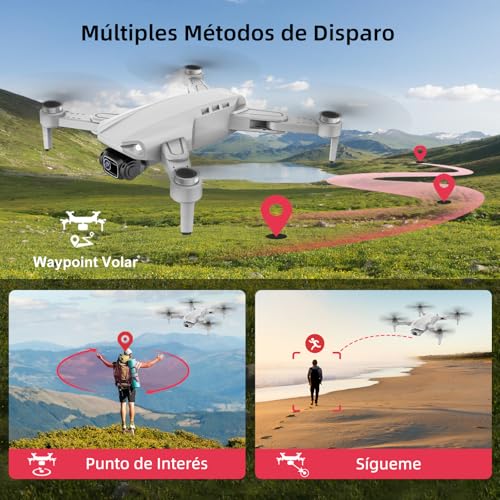 Image of AXNEN Professional GPS Drone with Dual 4K Camera, EIS, Brushless Motors, 3 Batteries, WiFi, Trajectory Flight, Adults