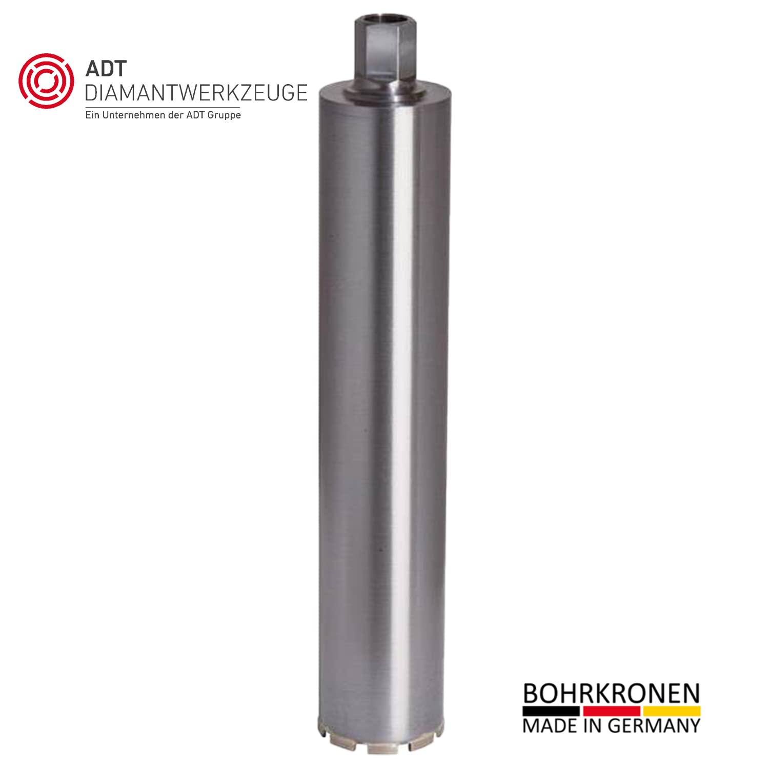 ADT DIAMANTWERKZEUGE | Diamantbohrkrone Economy Line für Beton, Ziegel & Mauerwerk, Kernbohrer mit 9 mm Dach-Segment & 500mm Nutzlänge | Ø 225mm