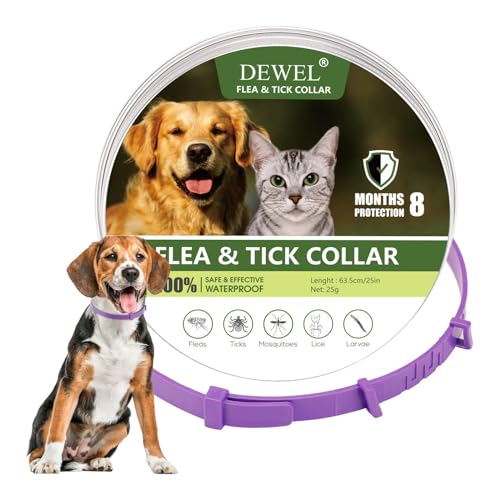 DEWEL Collar Antiparasitarios para Perros Grandes Medianos y Pequ...