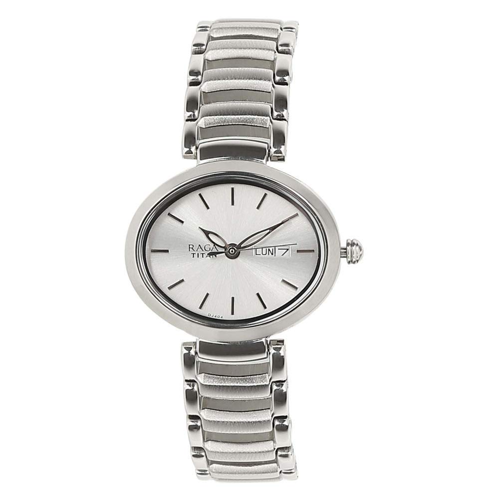Titan Raga Viva Silver Dial Analog with Day and Date Metal Strap Watch for Women-NS2620SM01 (B07RS24GXY) Amazon Price History, Amazon Price Tracker