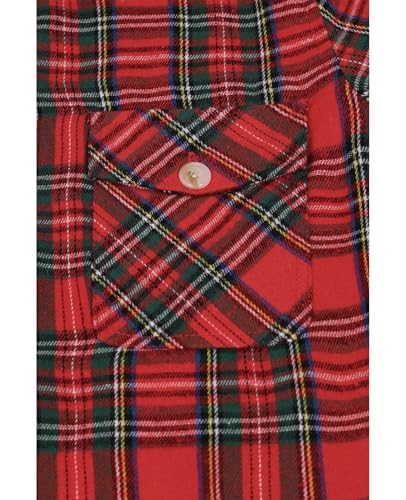 Image of ZENTHACE Boys Sherpa Fleece Lined Flannel Plaid Button Down Shirt Jacket,Hooded Flannel Shirt with Hand Pockets