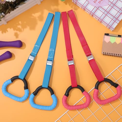 Anillas de gimnasia ajustables con correas de 1m azul y rojo miniatura 4