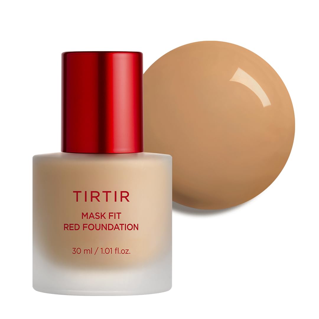 TIRTIR Mask Fit Red FoundationㅣLong Lasting Flawless Coverage, Energy Essence, Lightweight, Hydrating, Pore-Blurring, Breathable Satin Finish, Makeup,