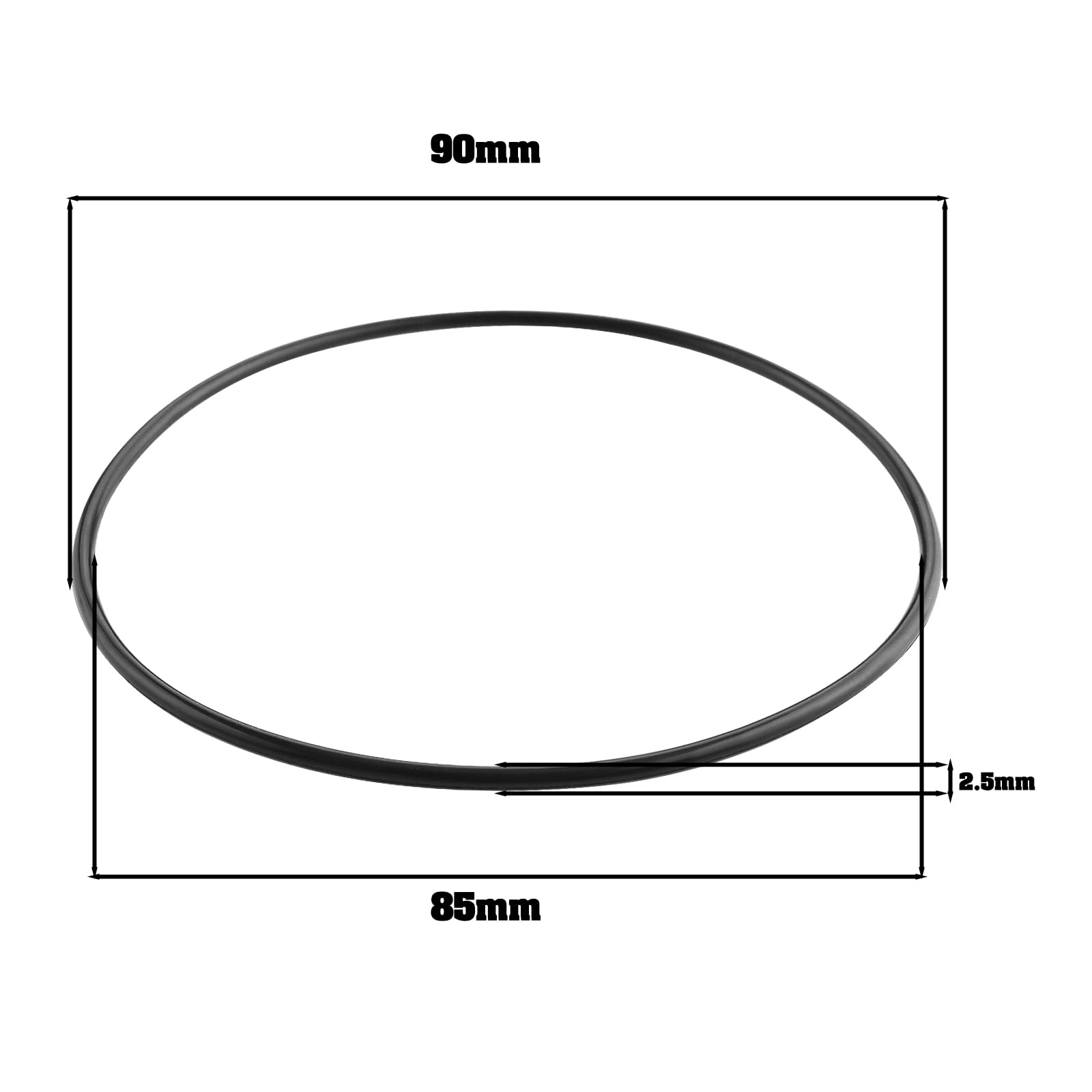 YINETTECH 10pcs Nitrile Sealing Ring 85mm ID x 2.5mm C/S NBR Rubber O Ring 90mmx85mmx2.5mm O-Rings Gasket Compatible with Viega O-Ring 556402 4943.20 - Image 4