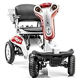 Tzora Titan 4 XL 4 Wheel Folding Mobility Scooter Red
