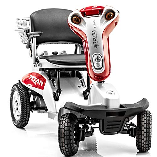 Tzora Titan 4 XL 4 Wheel Folding Mobility Scooter Red