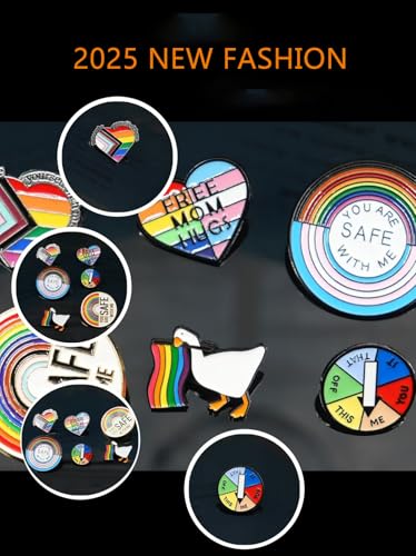 Image of Proudly Wearing, Love and Equality Brooch: 6 Unique LGBT Rainbow Flag Brooch Set, Fashion Accessories for Gay Parades and Parties, Vibrant Gifts on Clothes and Backpacks, Colorful Equality Fashion Manifesto