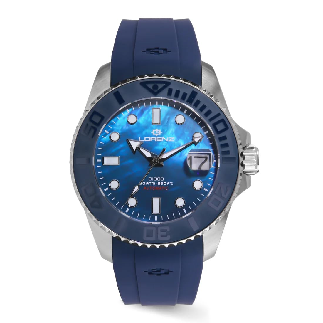 Lorenz DI300 030258FF - Orologio Uomo Sportivo - Automatico Sub Professionale fino a 300 metri - Cinturino in Resina doppia iniezione