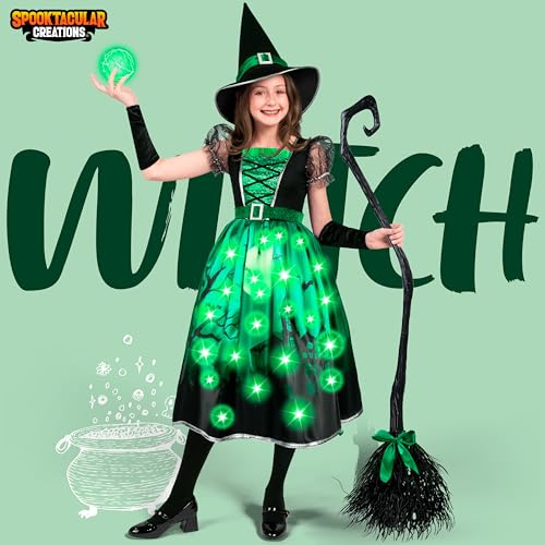 Disfraz de Bruja con Luces para Niñas Pequeñas miniatura 2