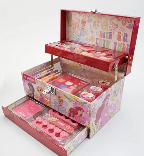 ディズニー プリンセス (Disney PRINCESS) 女の子 キッズコスメ メイクアップ メイク コスメセット お化粧 キッズ用 バニティケース 入り 23個入り