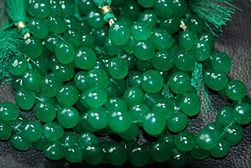 Quartz vert en briolette lisse 7-9mm pour fabriquer un cadeau personnalisé