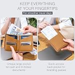 Full Grain Leather Passport Holder for 2 Passports - Dual Passport Holder and Travel Documents Organizer - RFID Travel Wallet for Couples - Camel - Image 3