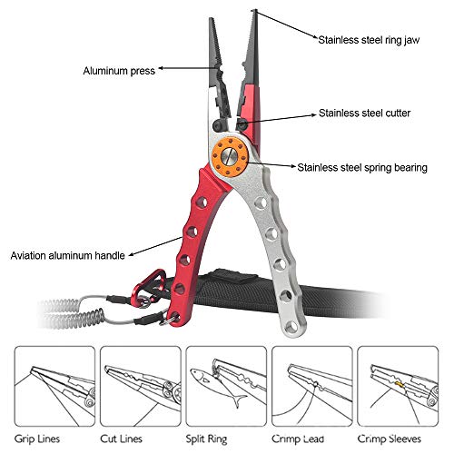 Loijon 20cm Alicate de pesca multifuncional ao ar livre Linha Cortador de gancho Removedor