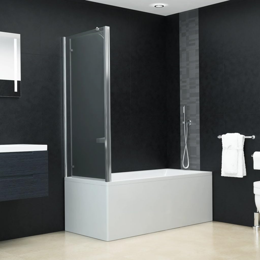 Willood Mampara Ducha 1 Hoja Plegable Pivotante Doble + 1 Hoja Fija Cristal Seguridad Vidrio Templado ESG Cabina Baño Transparente Cierre en L Bañera