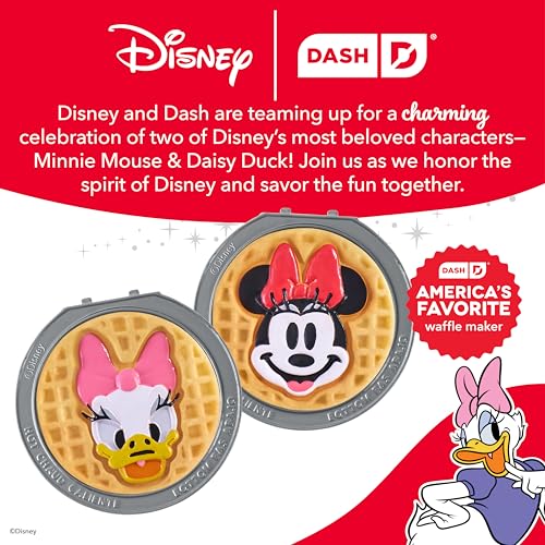 Image of Disney Dash MultiMaker Mini System Removable Plate Set - Ceramic Coating Replacement Plates for Waffle Breakfast - Waffle Maker Not Included - 4-Inch - 2-Pack - Minnie & Daisy