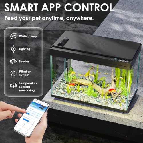 Image of Smart 5.8Gal Fish Tank Kit, Self-Cleaning with Quiet Filter for Beginners