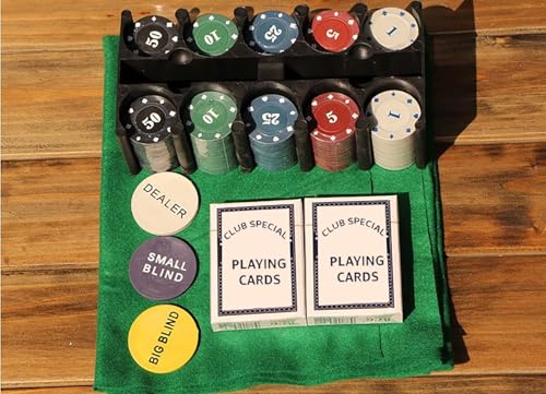 Image of Go Hooked Poker Set Casino Game - 200 Poker Chips for Adult,Trading Card Game