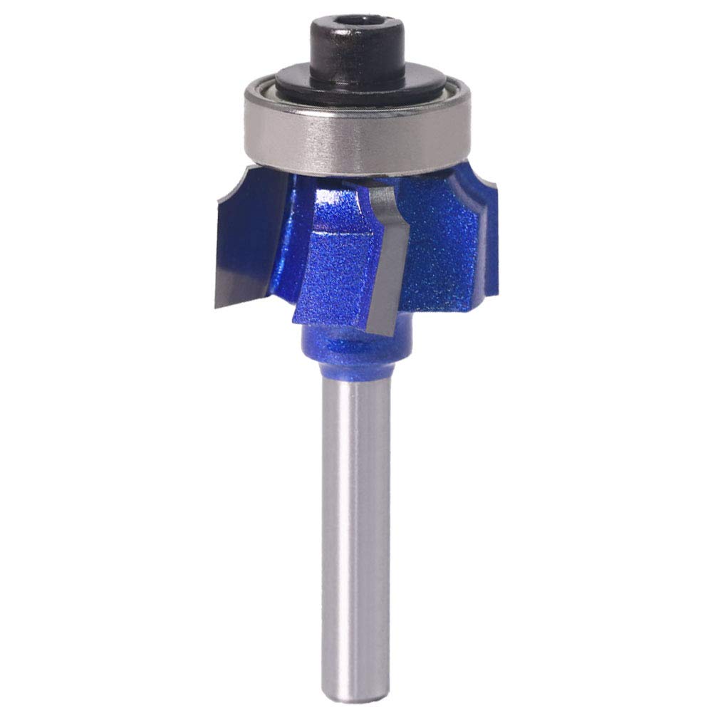 Yakamoz1/4 Inch Shank 4-Teeth R3 Round Over Router Bit Corner Edge Curve Rounding Forming Roundover Bit Milling Cutter Tool with 7/64" Radius