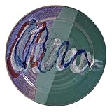 Larrabee Ceramics 11-inch Dinner Plate, Handmade in the USA, Set of 4, Mauve/Green