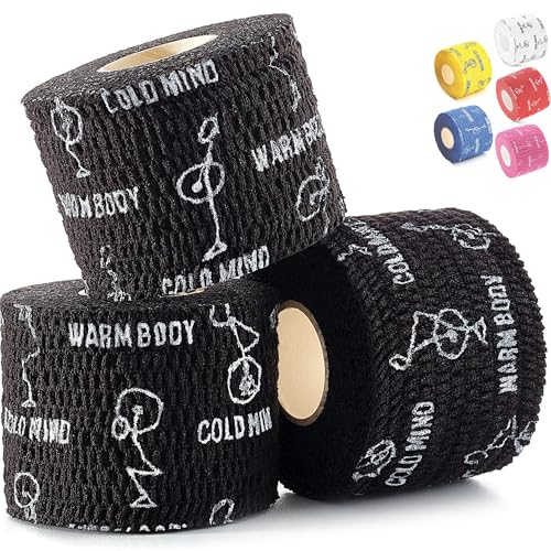 Image of WARM BODY COLD MIND 1.85 inch Weightlifting Thumb Tape - Hook Grip Tape for Powerlifting, Cross Training, Gym Tape, Workout, Weight Lifting Tape, Athletic Finger Wrap (Black 3 Rolls)